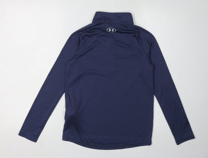 Under Armour Unisex Kids Blue 1/4 Zip Sweatshirt L