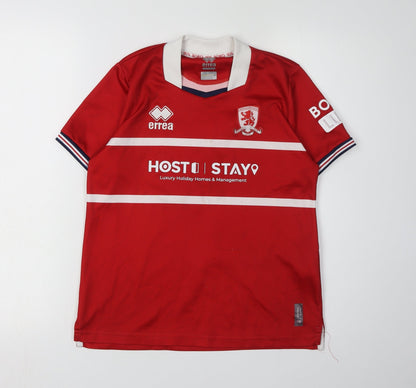 Errea Men's Red Football Jersey, Size 2XS, Short Sleeve
