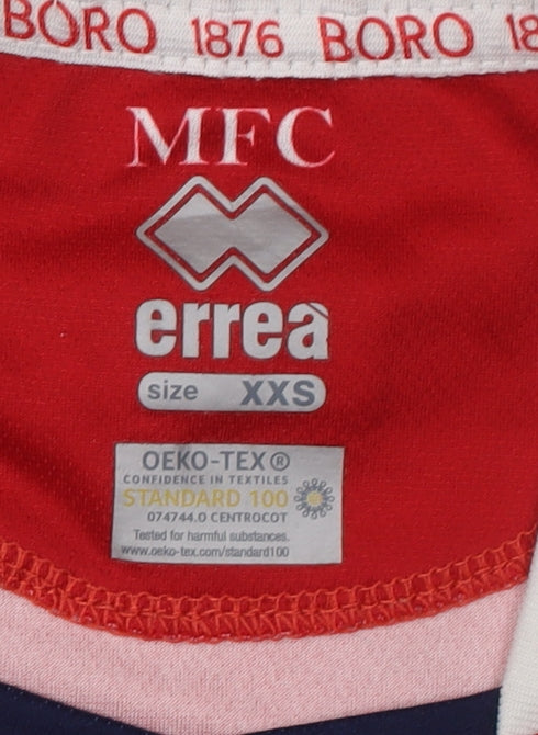 Errea Men's Red Football Jersey, Size 2XS, Short Sleeve