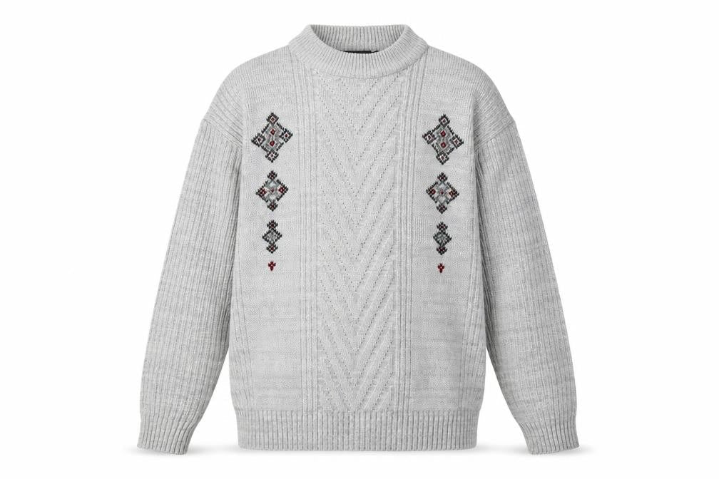 Mens UK Size L Tootal Grey Pullover Jumper
