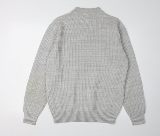 Tootal Men's Grey Pullover Jumper, Size L, Cable-Knit
