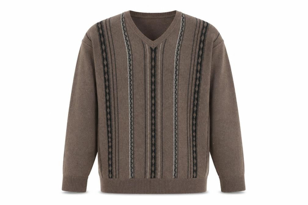 Mens UK Size L EWM Brown Pullover Jumper