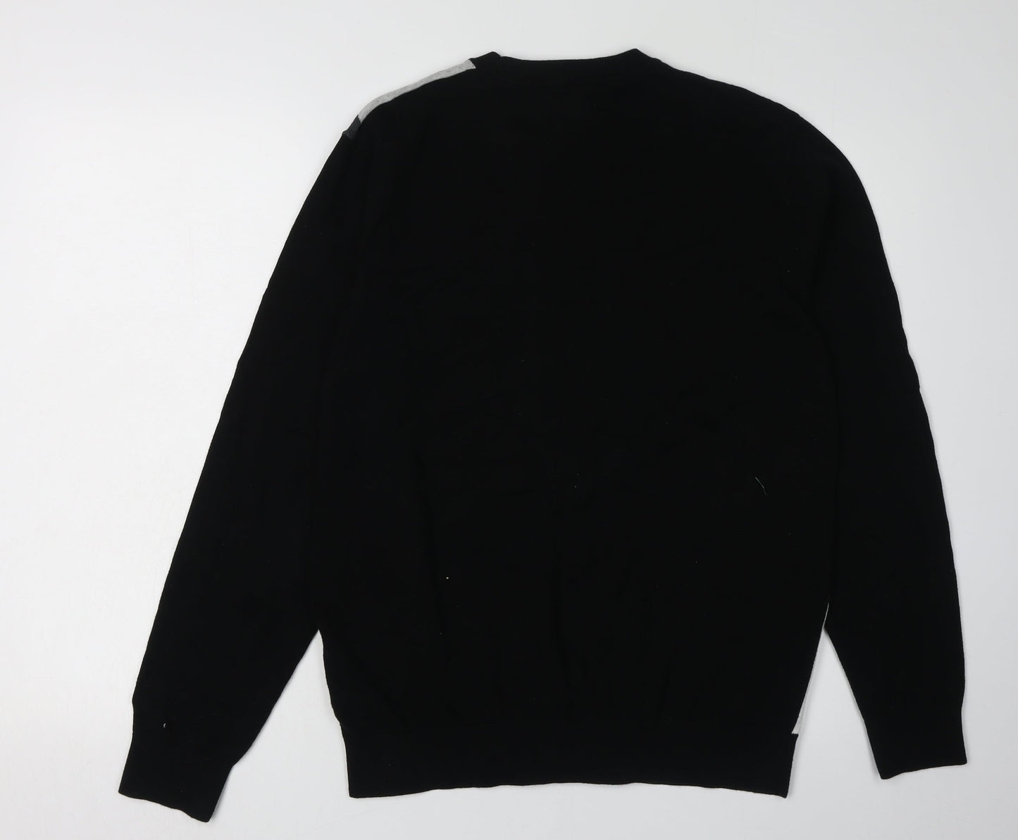 Next Men's Black Geometric Pullover Jumper, Size L