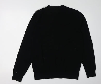Next Men's Black Geometric Pullover Jumper, Size L