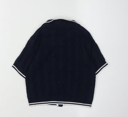 Next Boys Blue Cotton Cardigan, 2 Years, Short Sleeve