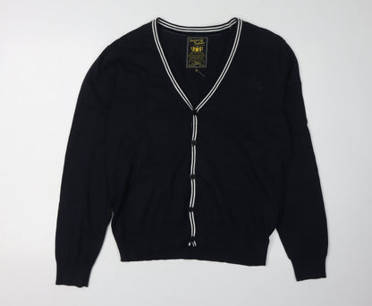 Ambrose & Jackson Men's Black Cardigan, M, V-Neck, Cotton