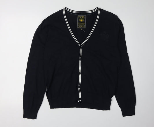 Ambrose & Jackson Men's Black Cardigan, M, V-Neck, Cotton