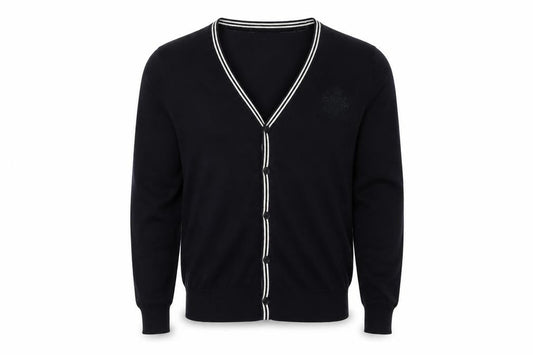 Ambrose & Jackson Men's Black Cardigan, M, V-Neck, Cotton