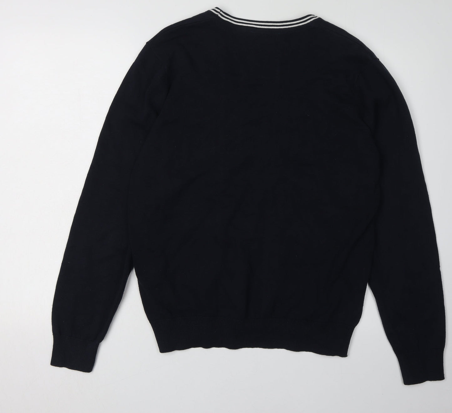 Ambrose & Jackson Men's Black Cardigan, M, V-Neck, Cotton