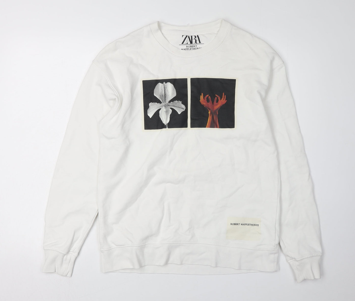 Zara Men's Graphic Print Sweatshirt White S