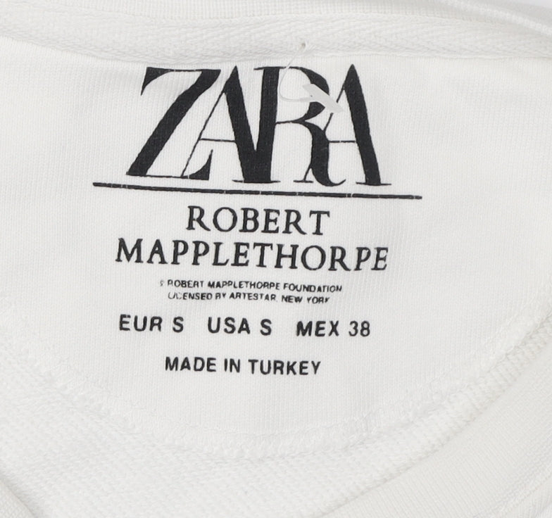 Zara Men's Graphic Print Sweatshirt White S