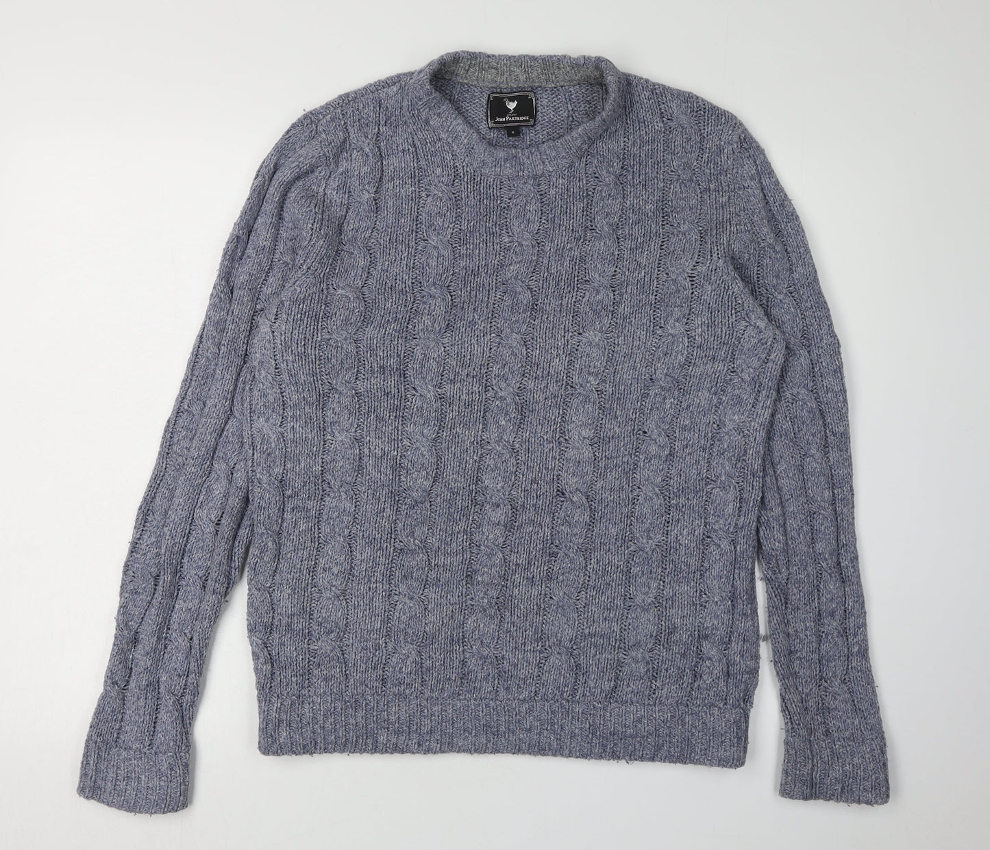 John Partridge Men's Grey Cable Knit Pullover Jumper