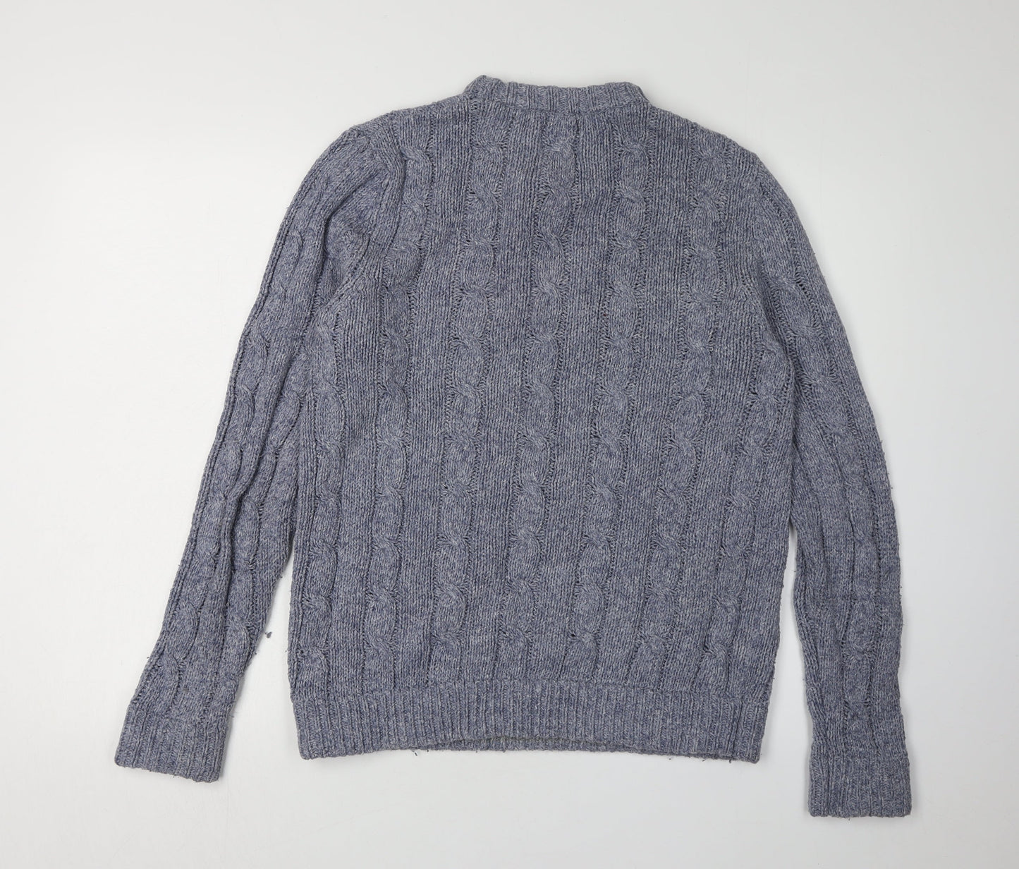 John Partridge Men's Grey Cable Knit Pullover Jumper