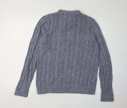 John Partridge Men's Grey Cable Knit Pullover Jumper