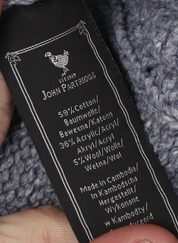 John Partridge Men's Grey Cable Knit Pullover Jumper