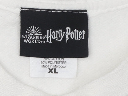 Harry Potter Unisex Kids White Slytherin XL Sweatshirt