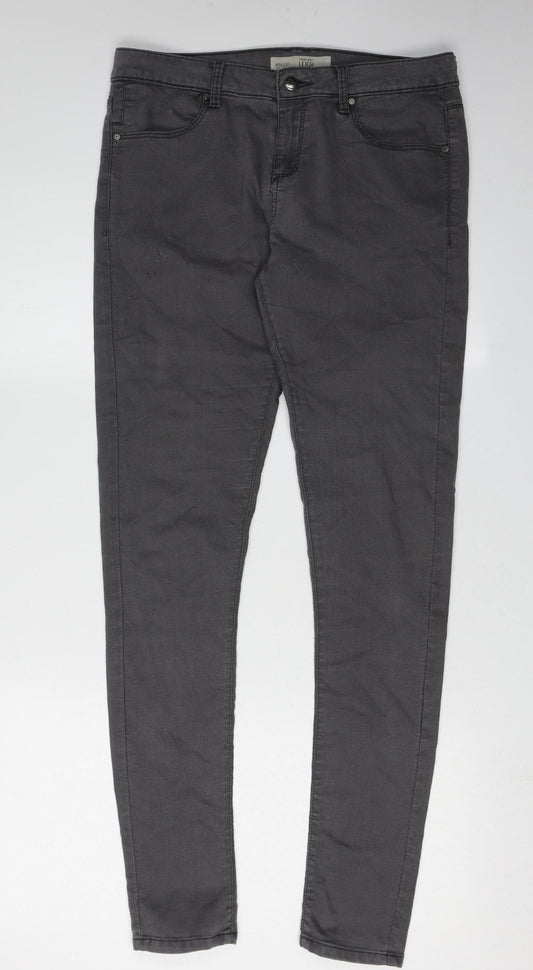 Topshop Women’s Grey Skinny Jeans Size 10 Stretch