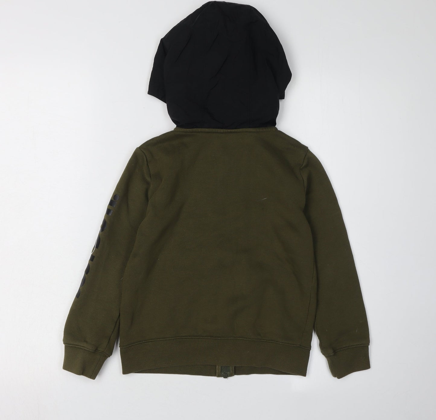Nike Boys Green Black Full Zip Hoodie, Size 6