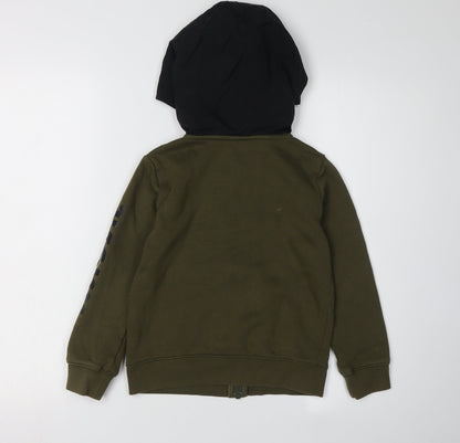 Nike Boys Green Black Full Zip Hoodie, Size 6