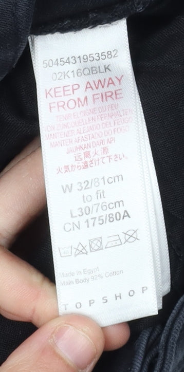 Topshop Women's Black Skinny Jeans, Size 32