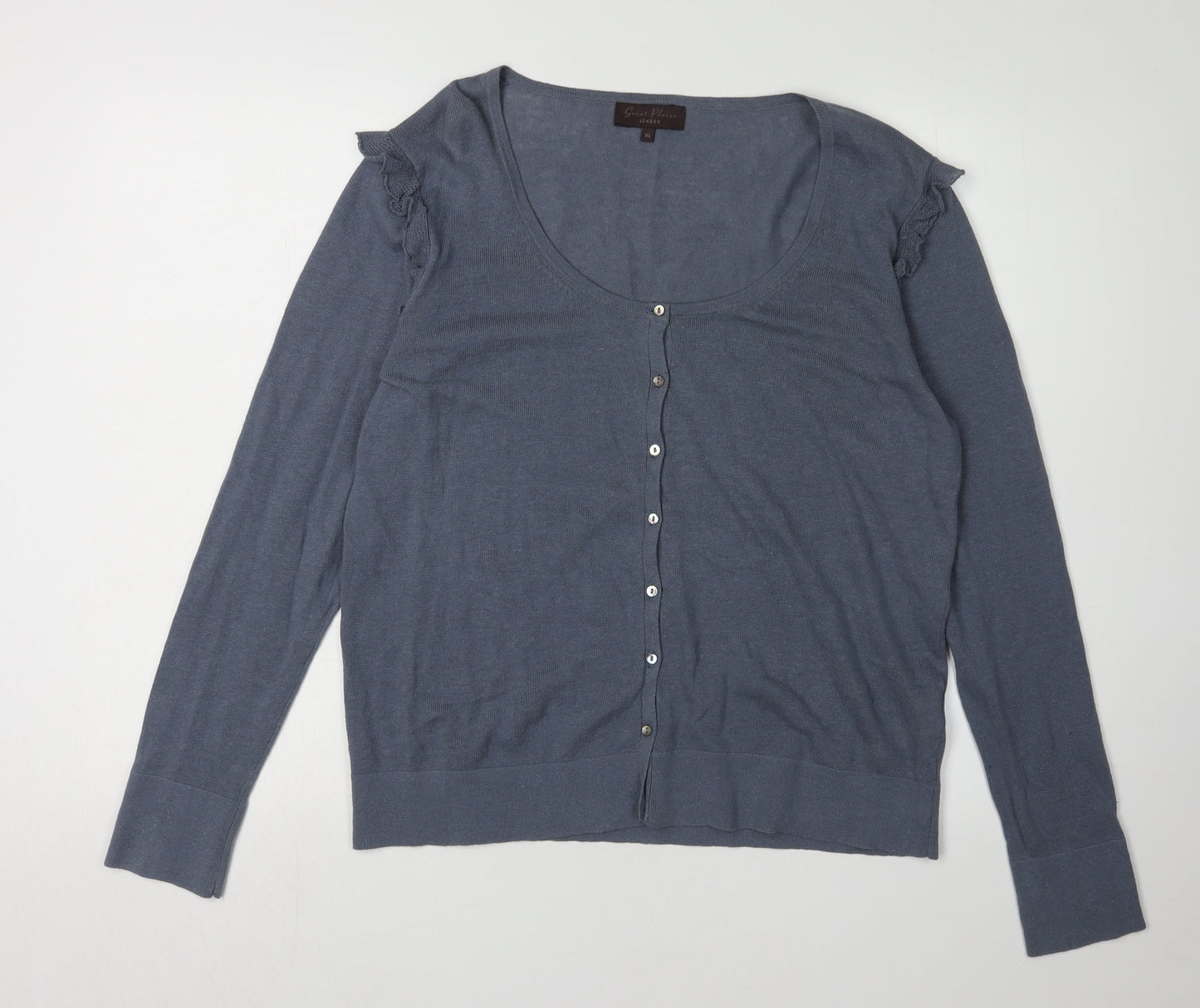 Womens UK Size XL Great Plains Blue Cardigan Jumper