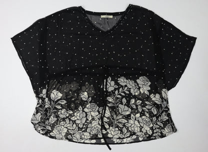Womens UK Size 20 Classics Black Tunic Blouse
