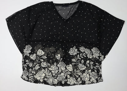 Womens UK Size 20 Classics Black Tunic Blouse