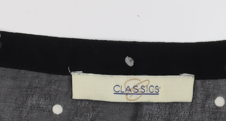 Womens UK Size 20 Classics Black Tunic Blouse