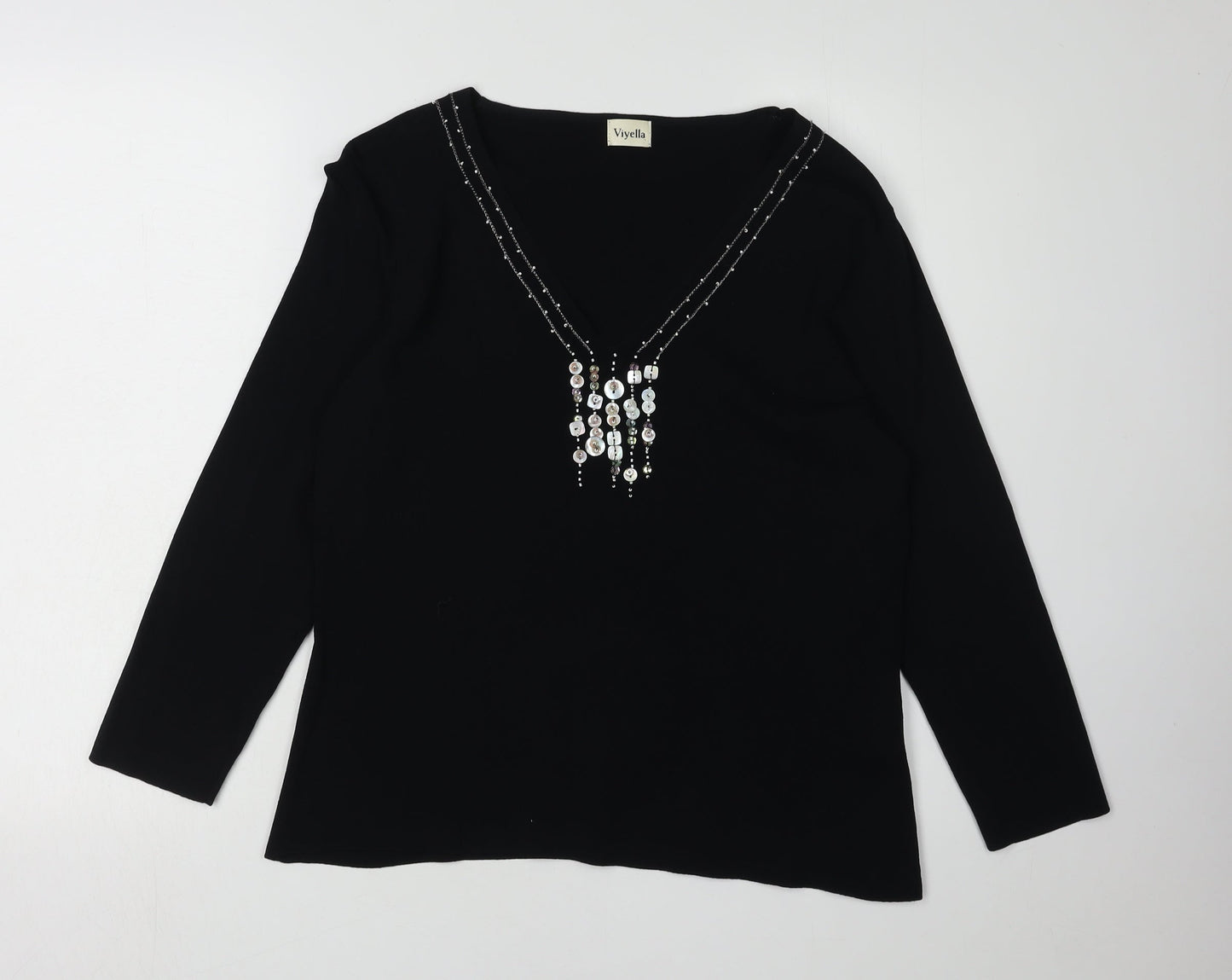 Womens UK Size L Viyella Black Pullover Jumper
