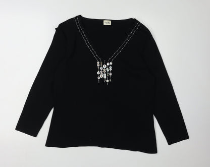 Womens UK Size L Viyella Black Pullover Jumper