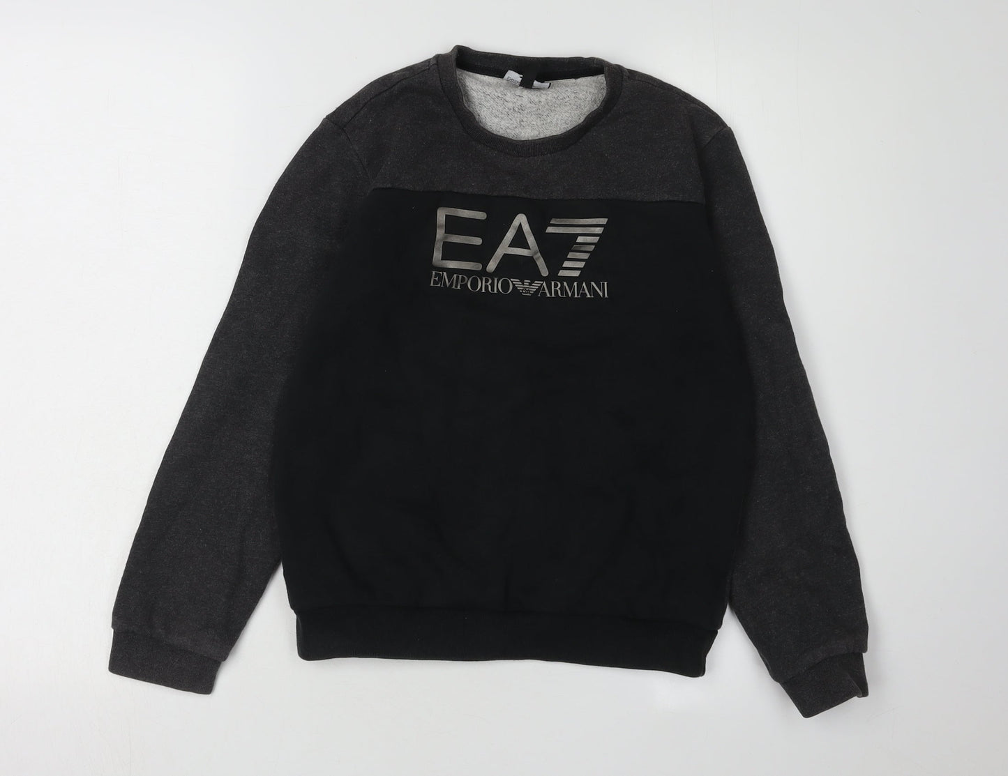 Emporio Armani Boys Black Logo Sweatshirt, 12 Years, Pullover