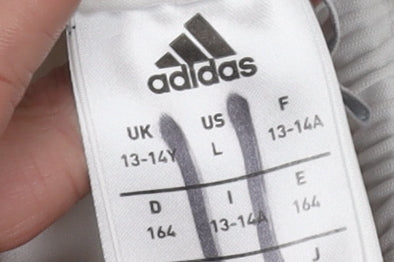 Adidas Boys White Athletic Shorts Size 13-14 Years