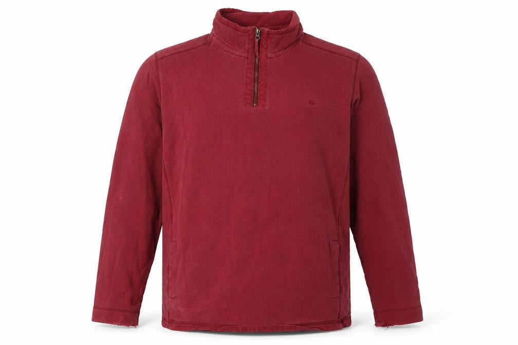 Mens UK Size XL Marks and Spencer Red 1/4 Zip Sweatshirt