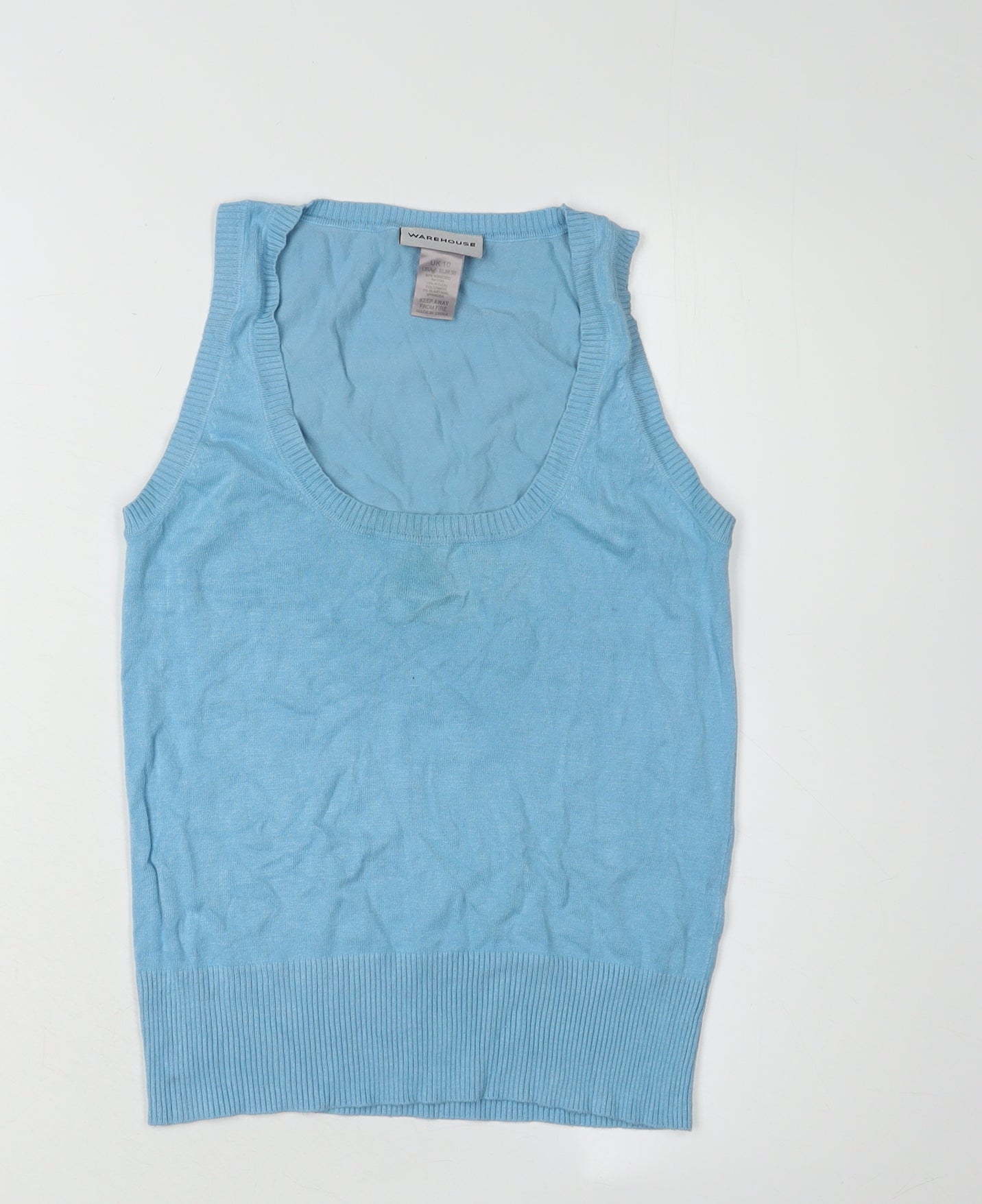 Warehouse Women's Blue Sleeveless Vest UK 10