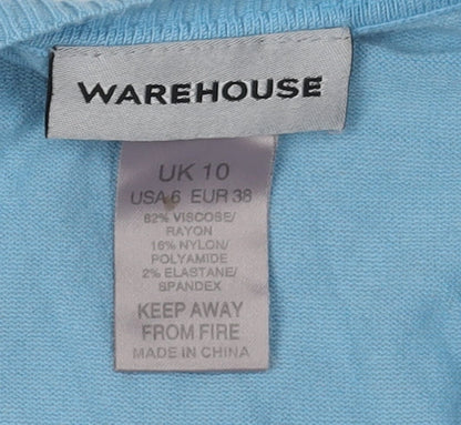 Warehouse Women's Blue Sleeveless Vest UK 10