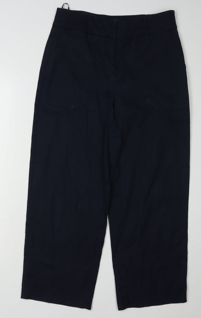 Womens UK Size 10L NEXT Regular Fit Cropped Black Trousers