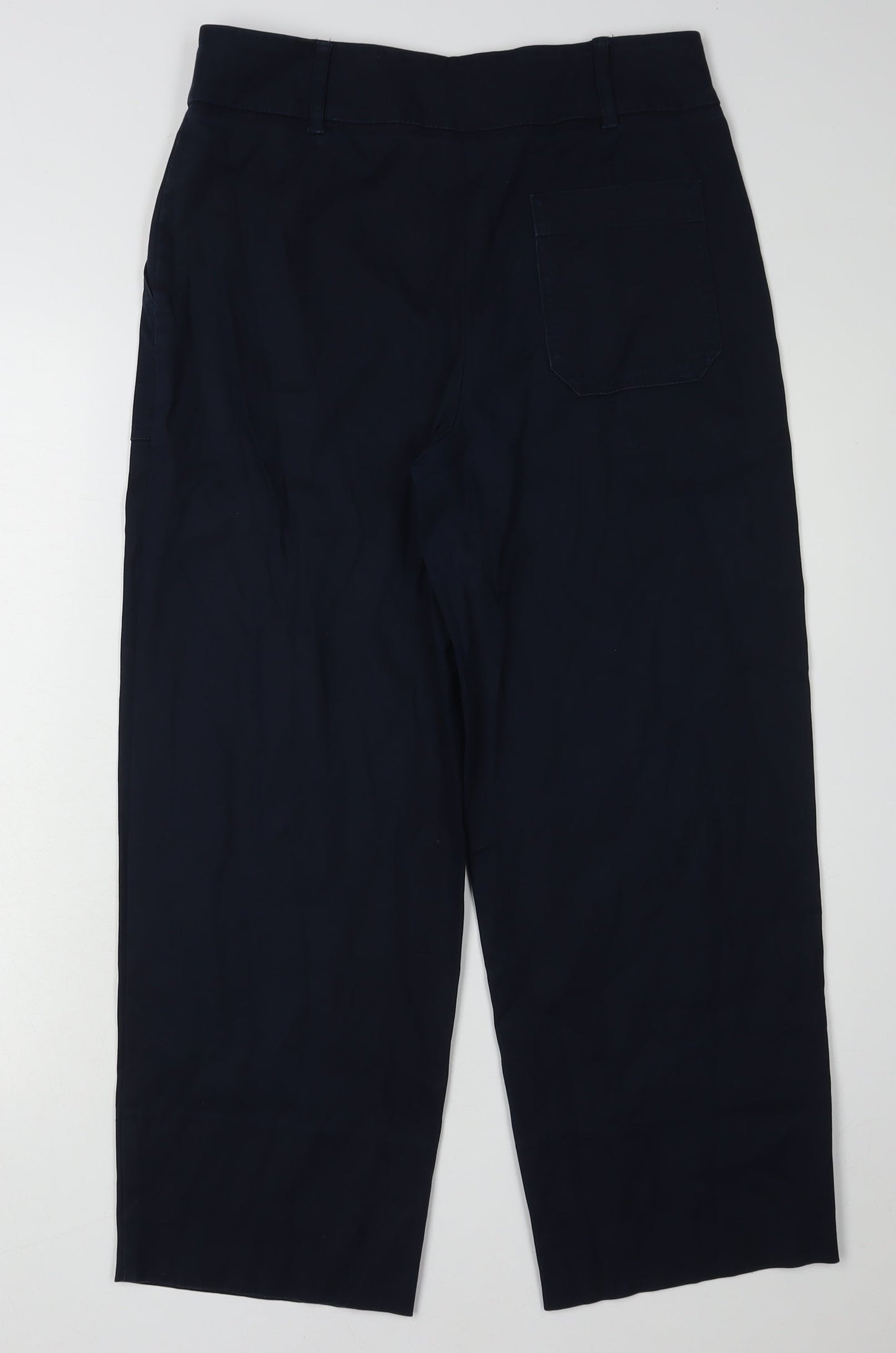Womens UK Size 10L NEXT Regular Fit Cropped Black Trousers