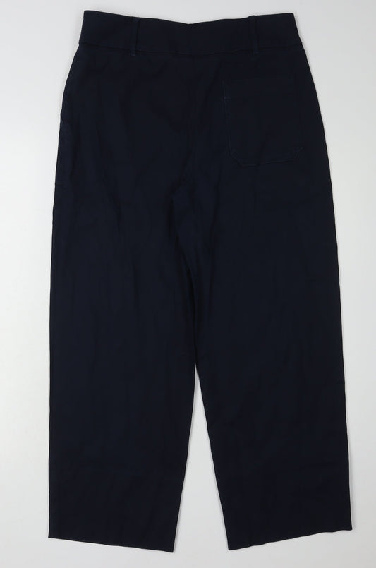Womens UK Size 10L NEXT Regular Fit Cropped Black Trousers