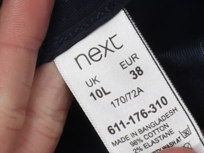 Womens UK Size 10L NEXT Regular Fit Cropped Black Trousers