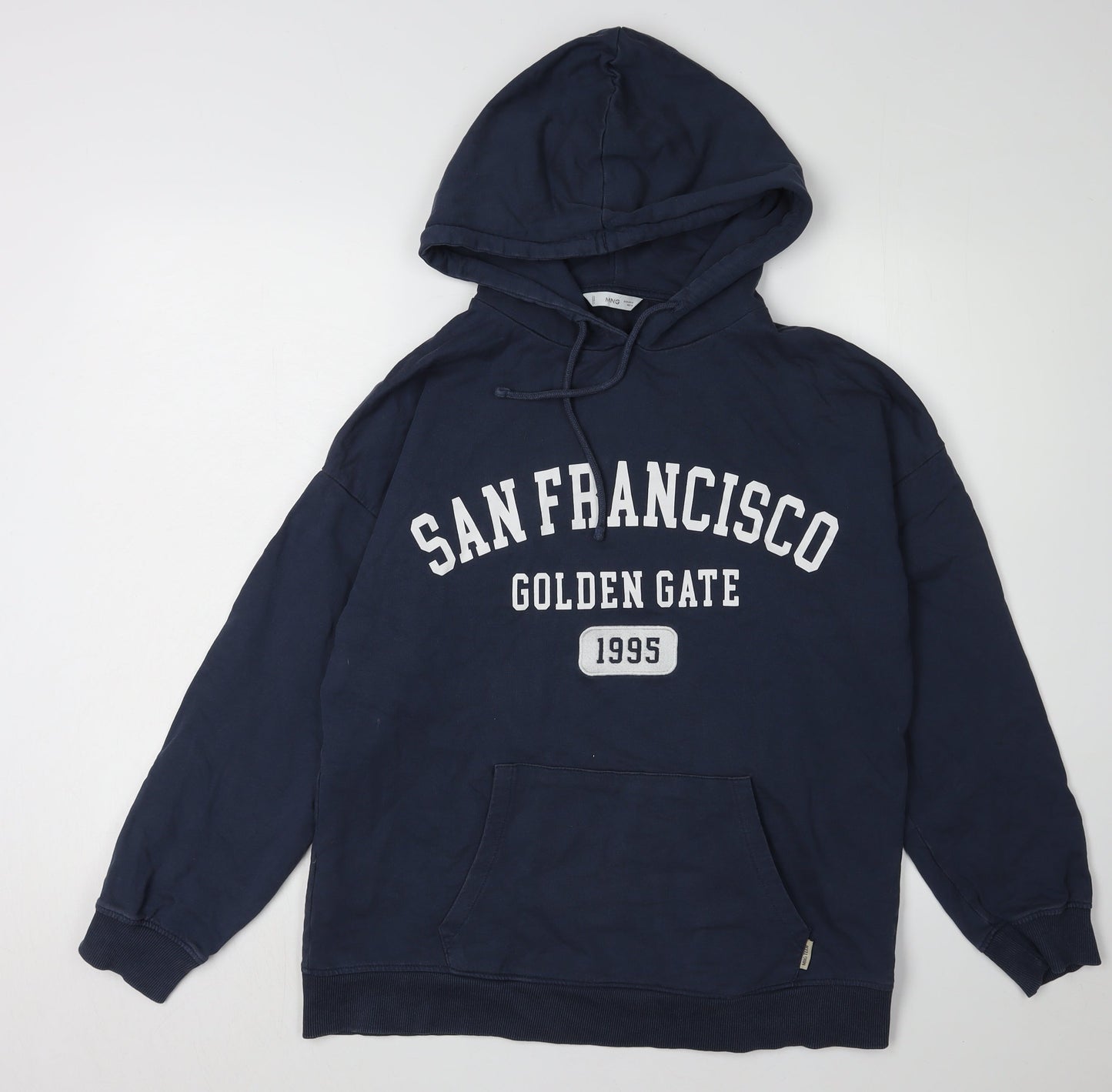 MNG Unisex Blue Pullover Hoodie M Logo Graphic