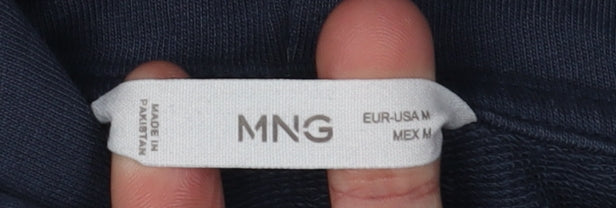 MNG Unisex Blue Pullover Hoodie M Logo Graphic