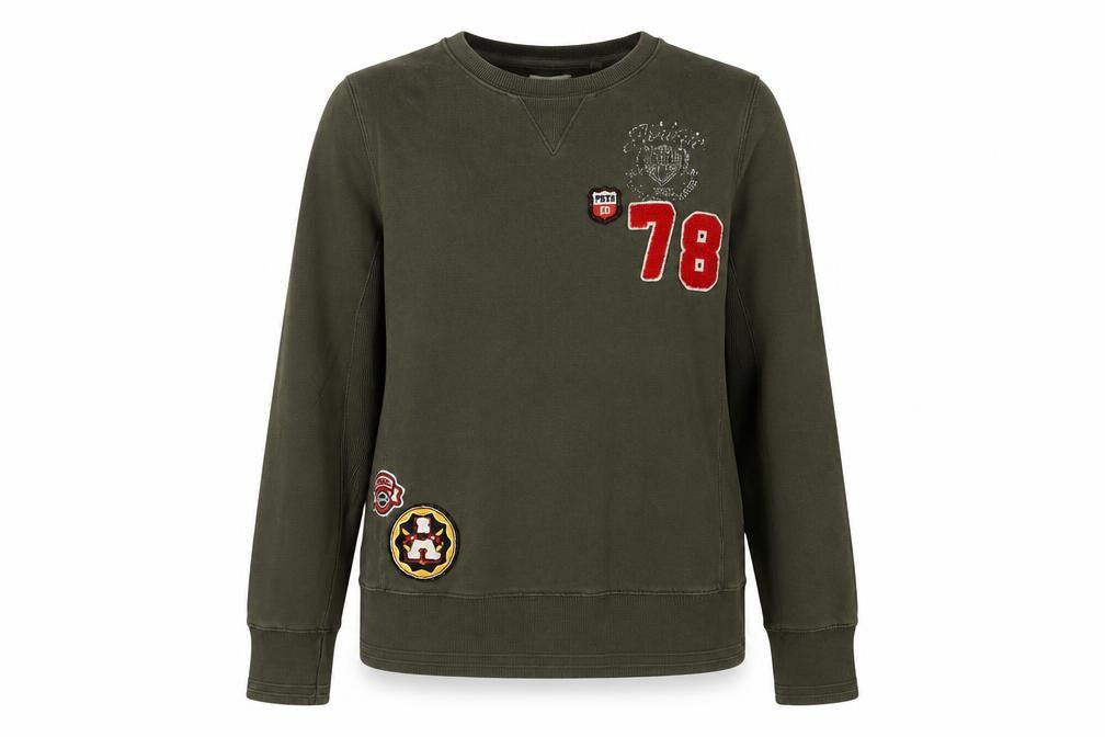 Front view of Next Green Pullover Sweatshirt, unisex, size 12, casual comfort