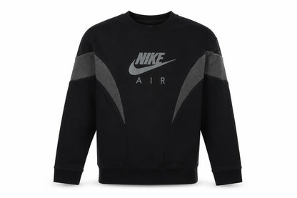 Front view of Nike boys’ black sweatshirt, size S, sports pullover top