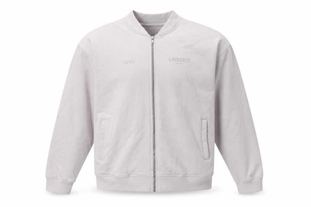 Mens UK Size M boohooMAN White Full Zip Sweatshirt