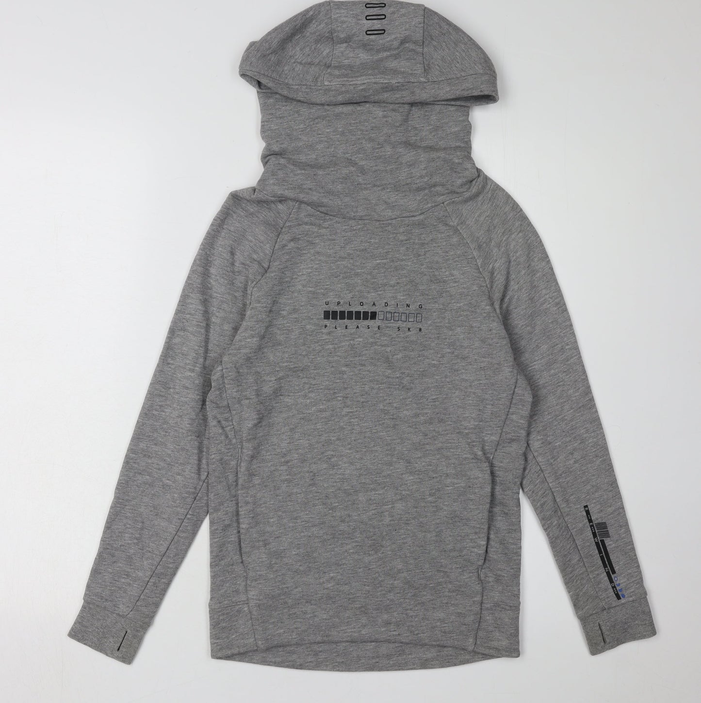Next Boys Grey Hoodie Size 9-10, Graphic Print, Casual Wear