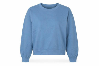 Zara Women's Blue Pullover Sweatshirt, Medium, Cotton