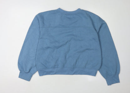 Zara Women's Blue Pullover Sweatshirt, Medium, Cotton