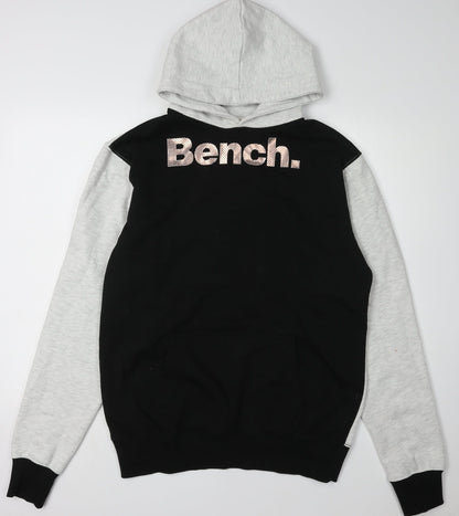 Crosshatch Unisex Black & Grey Hoodie, Large, Pullover