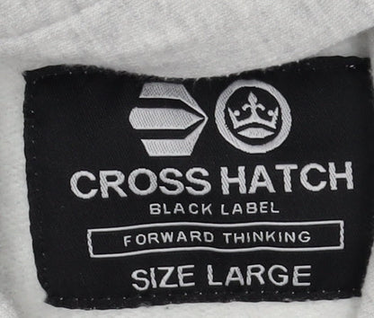 Crosshatch Unisex Black & Grey Hoodie, Large, Pullover