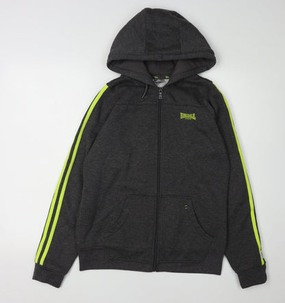 Lonsdale Unisex Grey Full Zip Hoodie Size 10